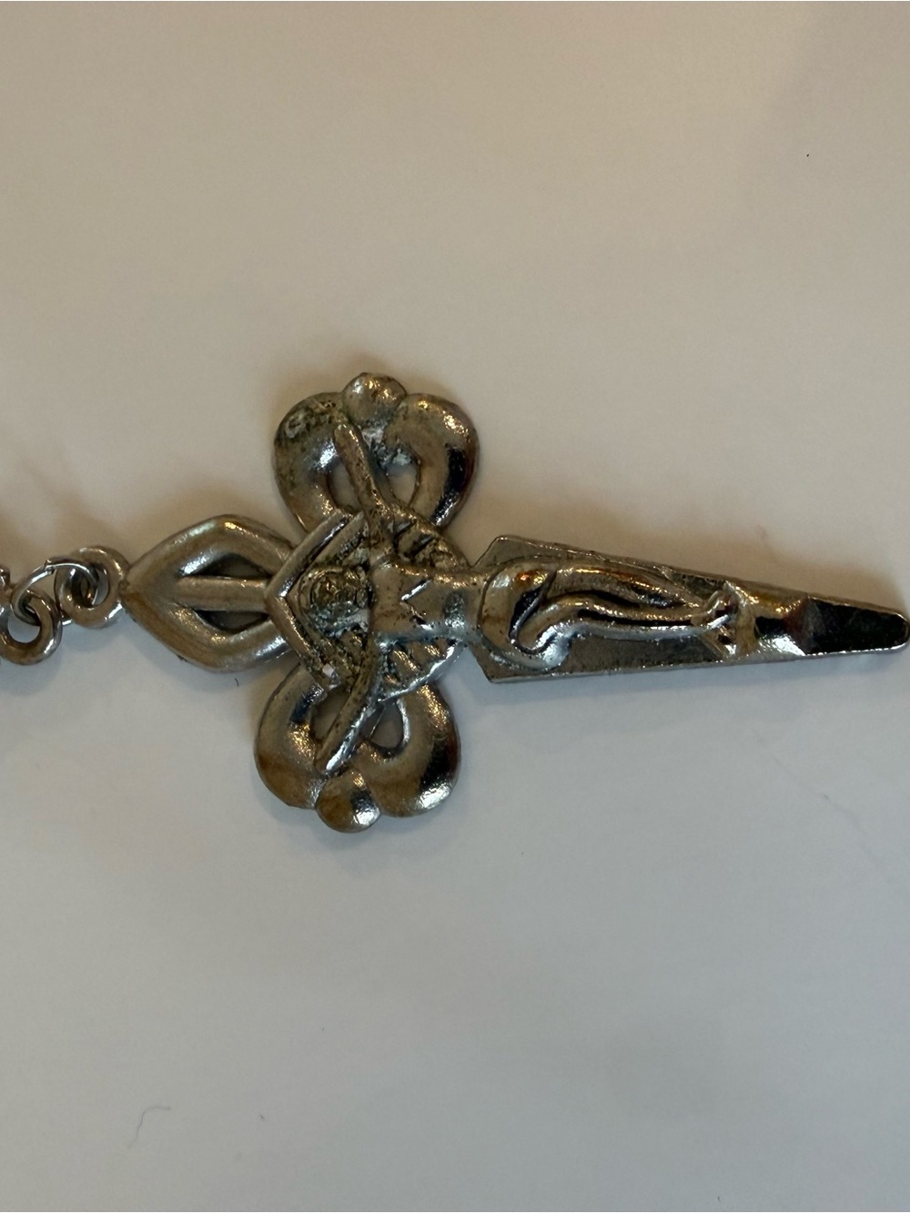 ST JAMES CRUSADER Santiago de Compostela Hand ROSARY Decade Shells CROSS 6.5” - Picture 4 of 7